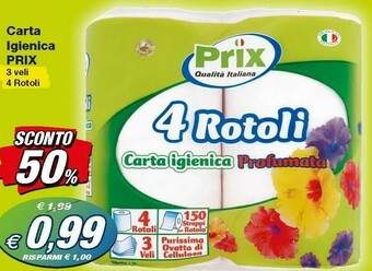 Prix Quality Prix Carta Igienica 4 Rotoli offerta