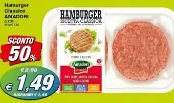 Prix Quality Amadori Hamburger Classico 204 G offerta