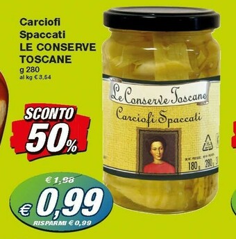 Prix Quality Le conserve toscane Carciofi Spaccati offerta