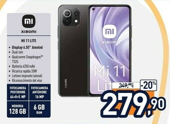 Unieuro Xiaomi Mi 11 Lite Display 6.55" Amoled offerta