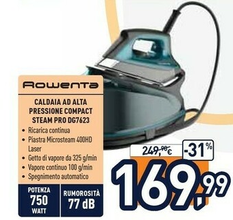 Unieuro Rowenta DG7623 2200 W 1,1 L Piastra Microsteam 400 Nero, Blu offerta