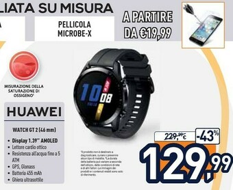 Unieuro Huawei Huawei WATCH GT 2 3,53 cm (1.39") 46 mm AMOLED Grigio, Titanio GPS (satellitare) offerta