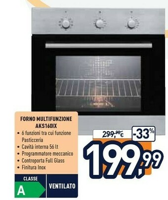 Unieuro Ignis AKS 160/IX Forno Elettrico 56 L 2500 W Acciaio Inossidabile A offerta