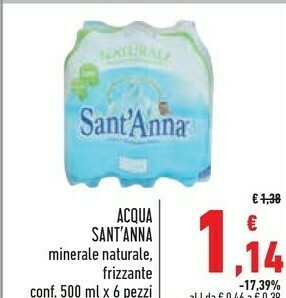Conad Superstore Sant'anna Acqua Minerale Naturale, Frizzante offerta