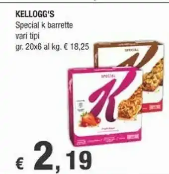 Crai Kellogg's - Special K Barretta Ai Cereali Con Cioccolato Al Latte 120 G(ml) offerta