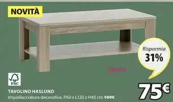 JYSK Haslund Tavolino offerta