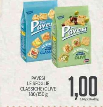 Supermercati Piccolo Pavesi Le Sfoglie Classiche/Olive 180/150 g offerta