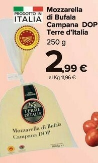 Carrefour Market Terre d'Italia Mozzarella di bufala offerta
