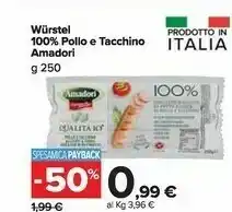 Carrefour Market Amadori Wurstel di pollo offerta