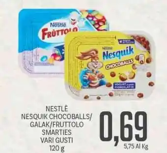 Supermercati Piccolo Nestlè Nesquik Chocoballs/Galak/Fruttolo Smarties Vari Gusti 120 g offerta