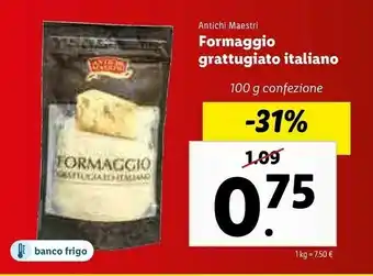 Lidl Antichi maestri Formaggio Grattugiato Italiano 100 G(ml) offerta