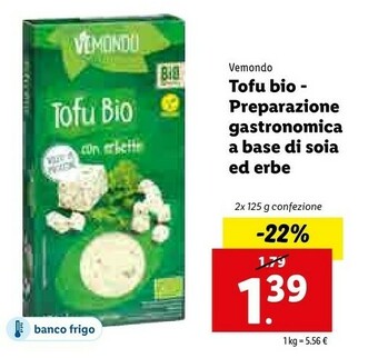 Lidl Vemondo - Tofu Bio 250 g(ml) offerta