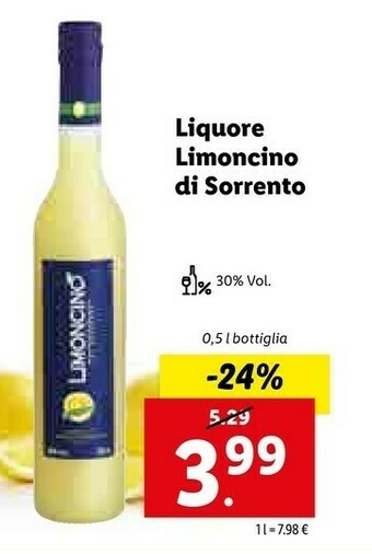 Lidl Liquore Limoncino Di Sorrento offerta