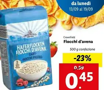 Lidl Crownfield Fiocchi D'Avena offerta