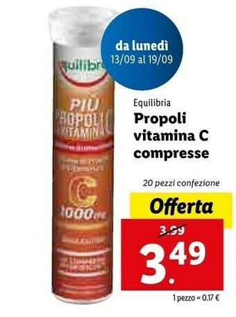 Equilibria Propoli Vitamina C Compresse 20 Pezzi
