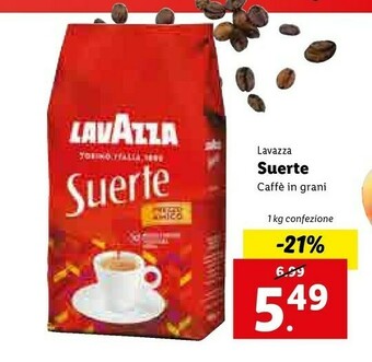 Lidl Lavazza Suerte Caffe In Grani offerta