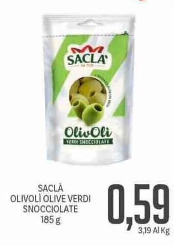 Saclà Olivolì Olive Verdi Snocciolate 185 g