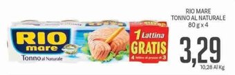 Supermercati Piccolo Rio Mare Tonno Al Naturale 80 g x 4 offerta