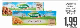 Supermercati Piccolo Valfrutta Fagioli Borlotti/Cannellini 400 g x 3 offerta