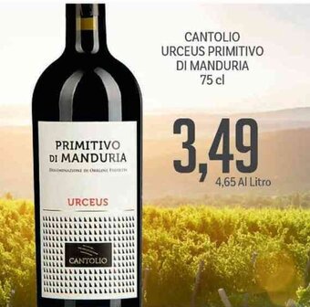 Cantolio Urceus Primitivo Di Manduria 75 cl