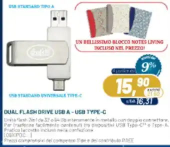 DUAL FLASH DRIVE USB A-USB TYPE-C