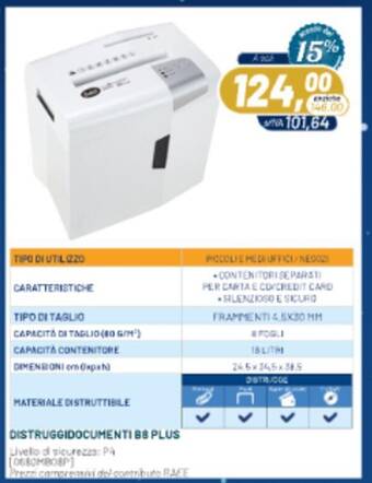 Buffetti CARATTERISTICHE MATERIALE DISTRUTTIBILE offerta