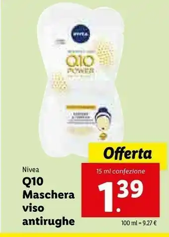 Lidl Nivea Q10 Maschera Viso Antirughe offerta