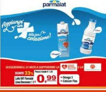 CTS Supermercati Parmalat Latte parzialmente scremato offerta