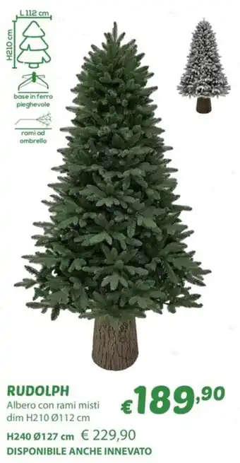 Bricocasa RUDOLPH Albero con rami misti dim H210 Ø112 cm offerta