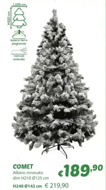 Bricocasa COMET Albero innevato dim H210 Ø125 cm offerta