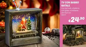 TV CON BABBO NATALE Con luci Led dim H22 cm 59771