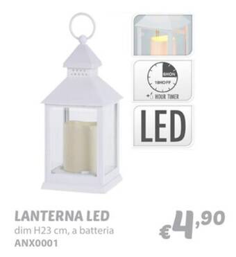 Bricocasa LANTERNA LED dim H23 cm, a batteria offerta