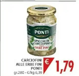 Mercatò Ponti Carciofini Alle Erbe Fini 280 G(ml) offerta