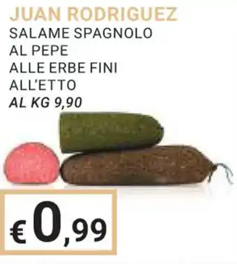 Eté JUAN RODRIGUEZ SALAME SPAGNOLO AL PEPE ALLE ERBE FINI offerta