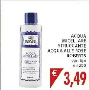 Mercatò Roberts Acqua Micellare Struccante Acqua Alle Rose 200 Ml offerta