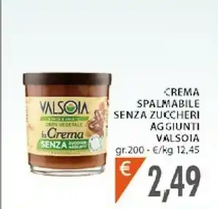 Mercatò Valsoia Crema Spalmabile Senza Zuccheri Aggiunti offerta