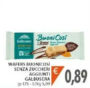 Mercatò Galbusera Waffers Buonicosi Senza Zuccheri Aggiunti offerta