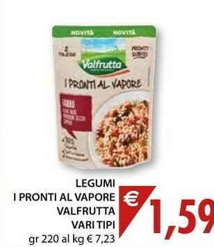 Mercatò Valfrutta Bulgur Quinoa Riso Rosso Pomodori Olive Verdi I Pronti Al Vapore 220 G(ml) offerta