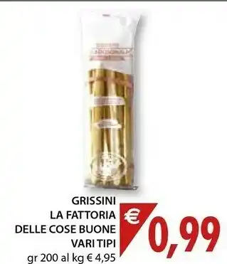 Mercatò La fattoria delle cose buone Grissini 200 Gr offerta