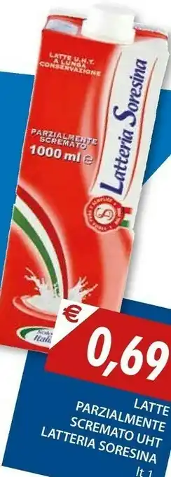 Mercatò Latteria Soresina Latte Fresco Parzialmente Scremato 1000 G(ml) offerta