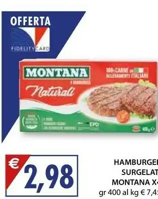 Mercatò Montana Hamburger Surgelate offerta