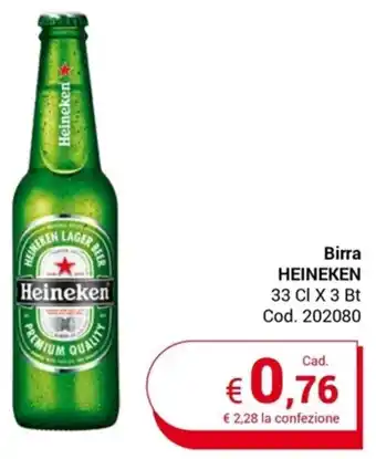 Centro Cash Birra HEINEKEN 33 CI X 3 Bt offerta