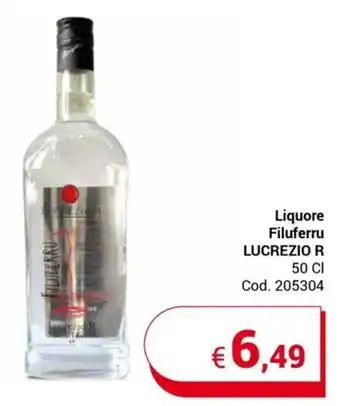 Centro Cash Liquore Filuferru LUCREZIO R 50 Cl offerta