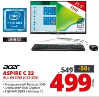 Comet acer Aspire C 22 All in One (C22-820) offerta
