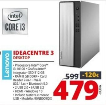 Comet Lenovo Ideacentre 3 Desktop offerta