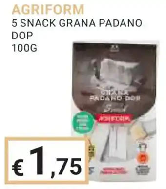 Eté AGRIFORM 5 SNACK GRANA PADANO DOP 100G offerta