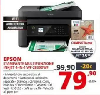 Comet Epson Stampante Multifunzione Inkjet 4-in-1 WF-2830DWF offerta