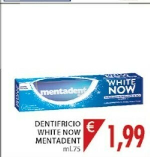 Mercatò Mentadent Dentifricio White Now 75 Ml offerta
