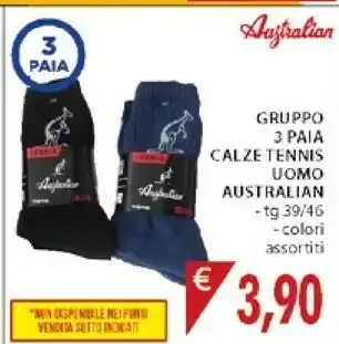 Mercatò Australian Gruppo 3 Paia Calze Tennis A Uomo offerta