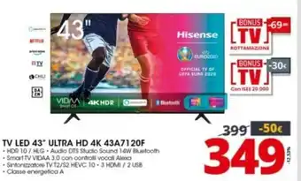 Comet TV LED 43" Ultra HD 4K 43A7120F offerta
